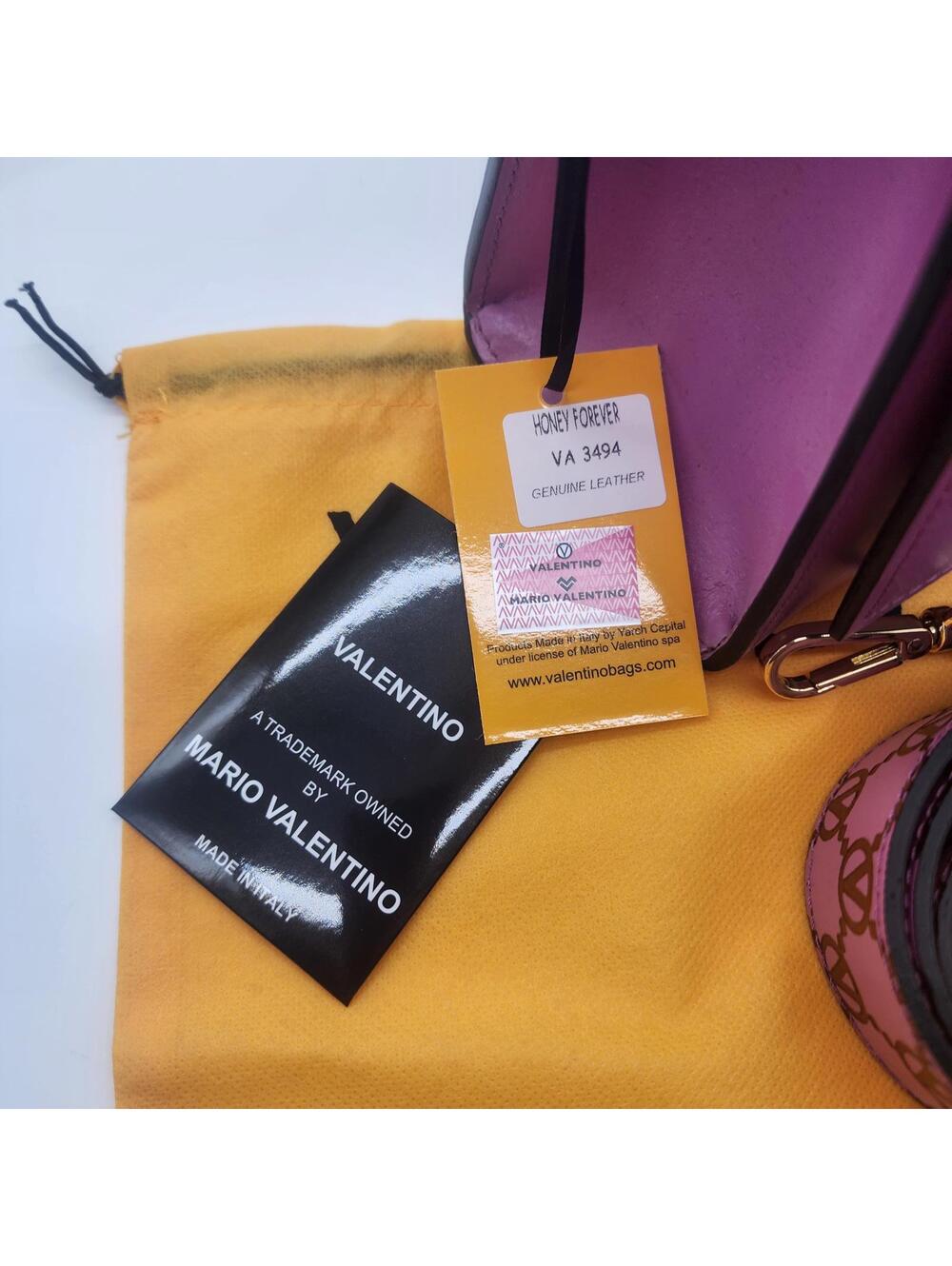 NWT Authentic VALENTINO BY MARIO VALENTINO Logo Leather Shoulder Bag Purple Pink - Picture 8 of 9